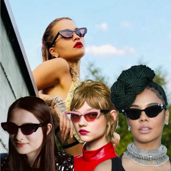 Miu Miu 59mm Semi Rimless Cat Eye Sunglasses goth BLACK DARK VIOLET SOLID modern - Picture 14 of 14